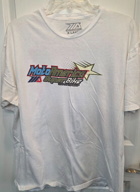 MotoAmerica Racing T-Shirt Men XL White Superbike Championship Motorcycle Casual